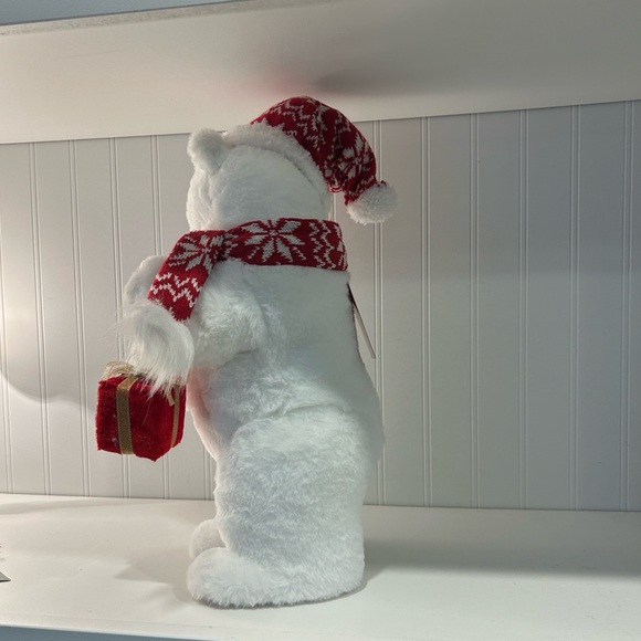 Festive White Polar Bear with Red Accents - Picture 3 of 9